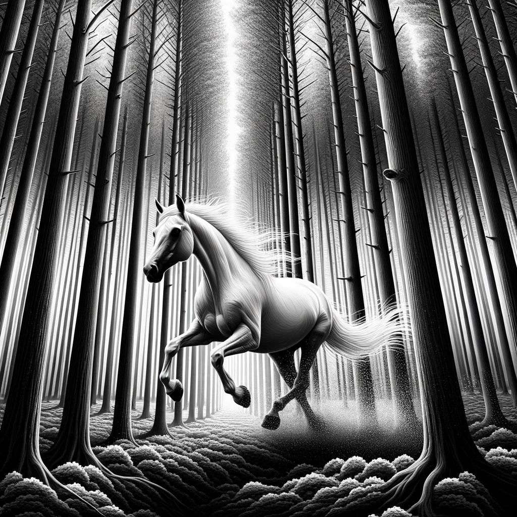 a horse, digital art, depth effects